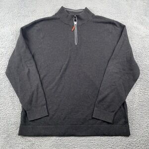 Tommy Bahama Sweater Mens XL Gray IslandZone 1/4 Zip Pullover Breathable Golf